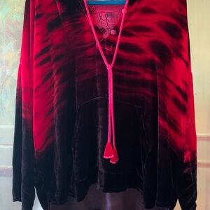 Johnny Was Tie-dyed Velvet Hoodie